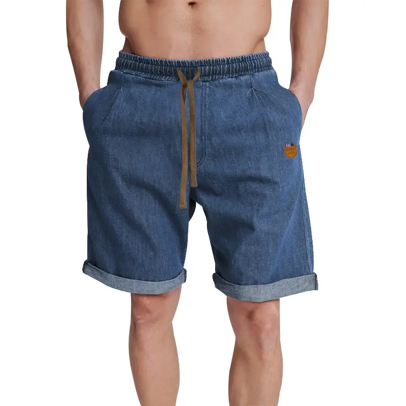 2025 Hot Selling Men's Washed Denim Shorts American Heavyweight Cotton Casual Wear Bermuda 5-pocket Versatile Shorts