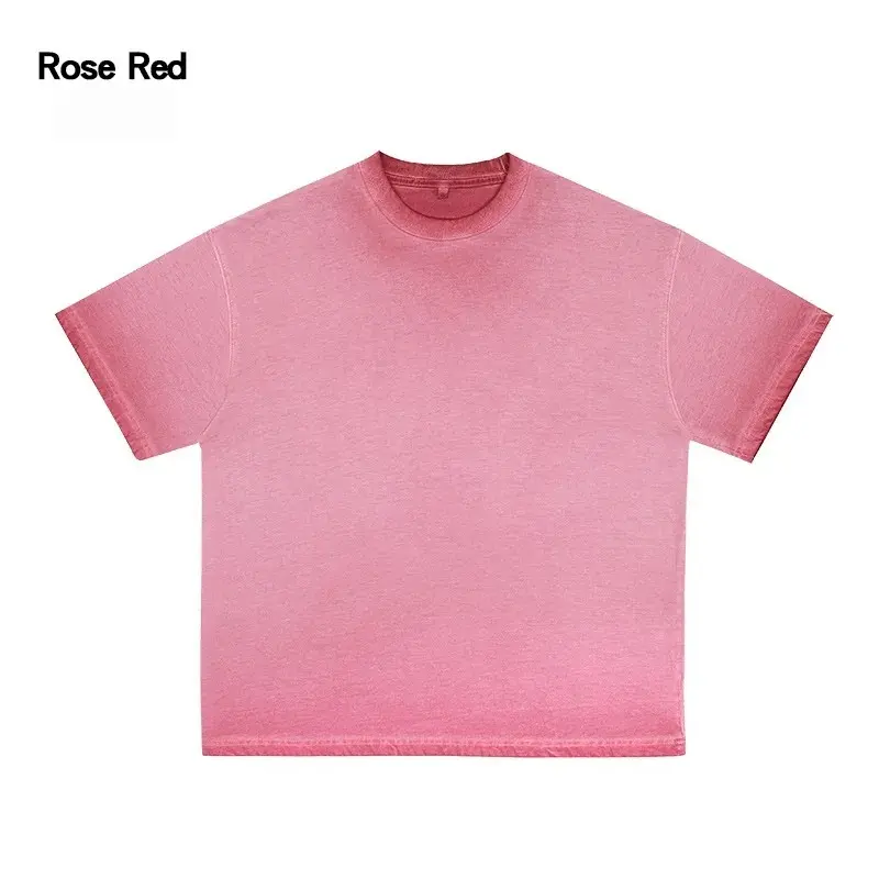 2025 Summer New Solid Color Pure Cotton Unisex Retro Washed Versatile Fashion Casual Sports Short Sleeved Top for Couples