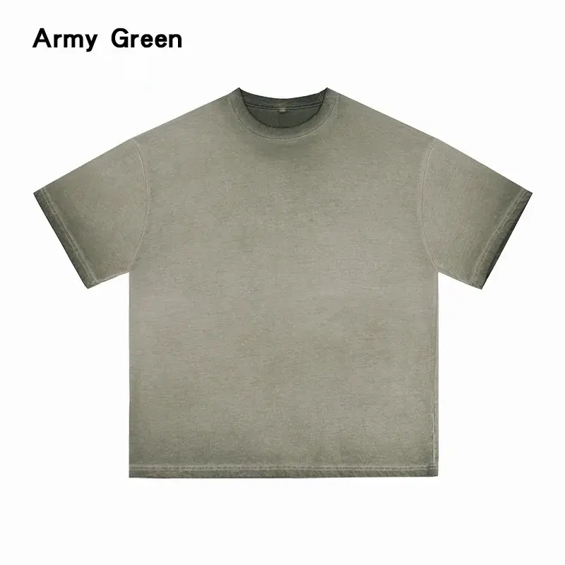 2025 Summer New Solid Color Pure Cotton Unisex Retro Washed Versatile Fashion Casual Sports Short Sleeved Top for Couples