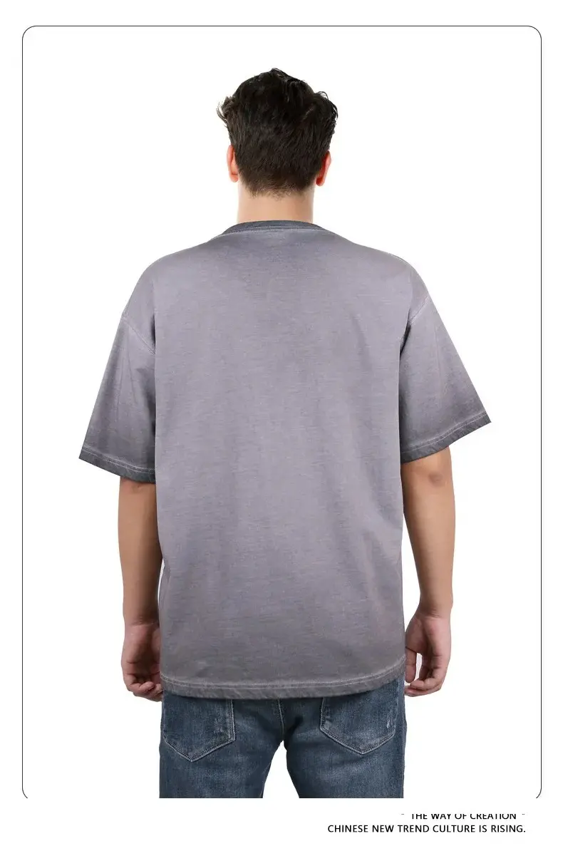2025 Summer New Solid Color Pure Cotton Unisex Retro Washed Versatile Fashion Casual Sports Short Sleeved Top for Couples