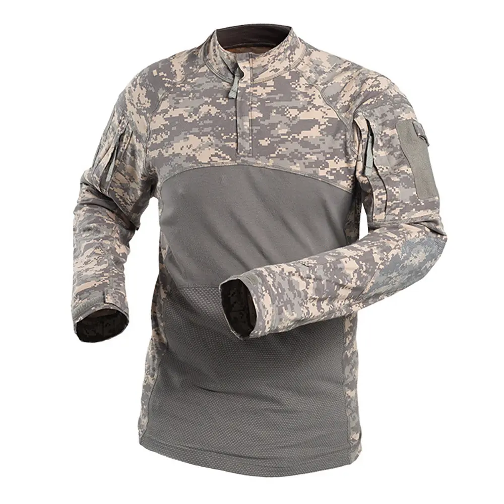 Tactical Shirt Combat Shirt Men Clothing Military Elasticity Man Shirt Camo T Shirt Multicam Army Long Shirt Hunting Clothes