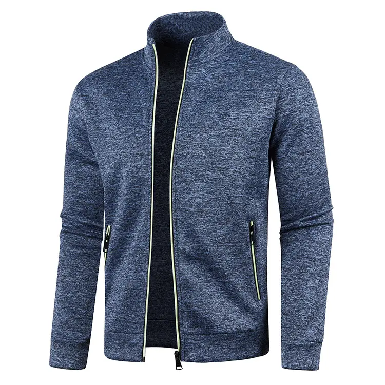 Autumn New Men's Loose Casual Solid Color Cardigan Thin Fashion Top Sweater Jacket Sports Jacket