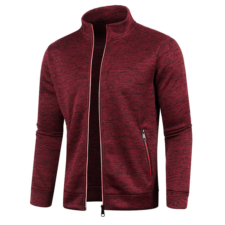 Autumn New Men's Loose Casual Solid Color Cardigan Thin Fashion Top Sweater Jacket Sports Jacket