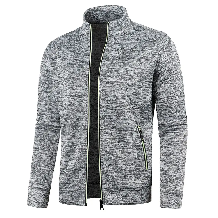 Autumn New Men's Loose Casual Solid Color Cardigan Thin Fashion Top Sweater Jacket Sports Jacket