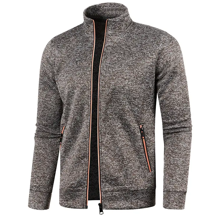 Autumn New Men's Loose Casual Solid Color Cardigan Thin Fashion Top Sweater Jacket Sports Jacket