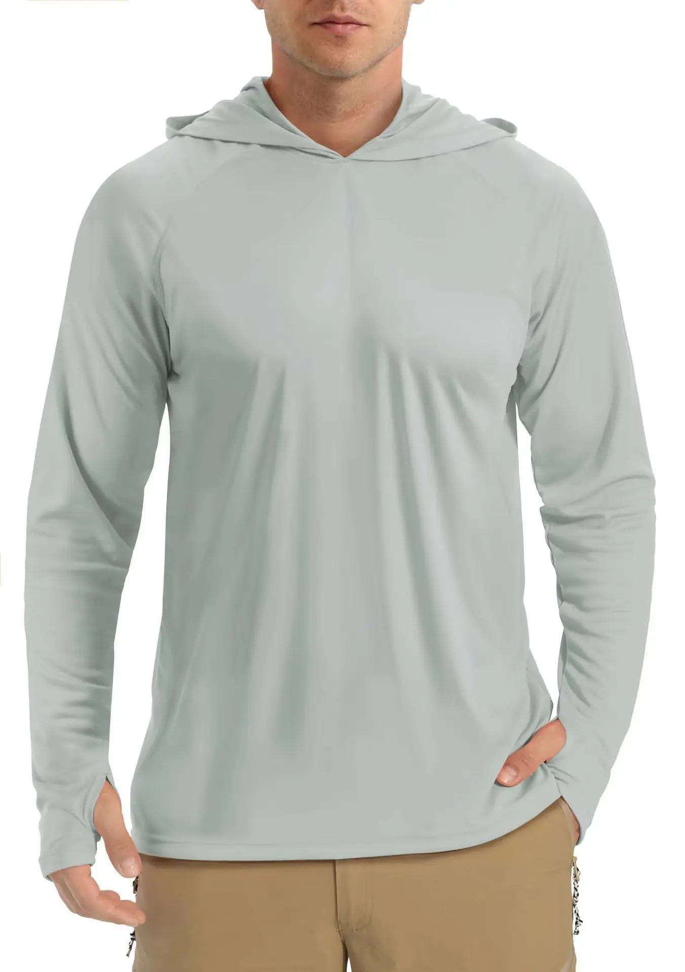 UPF 50+ Sun Protection T-Shirts Mens Long Sleeve Hoodie Casual Quick Dry T shirts Outdoor Hike Sports Run Pullover Tops