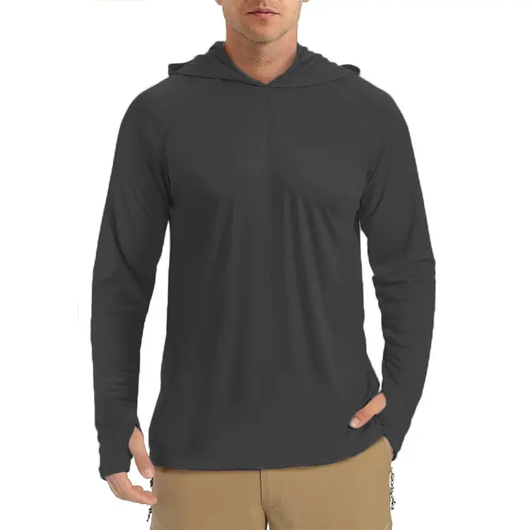 UPF 50+ Sun Protection T-Shirts Mens Long Sleeve Hoodie Casual Quick Dry T shirts Outdoor Hike Sports Run Pullover Tops