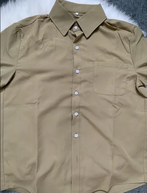 2025 Fashion Men's Spring and Autumn New Collection Collar Top Solid Color Casual Long Sleeve Versatile Casual Shirt