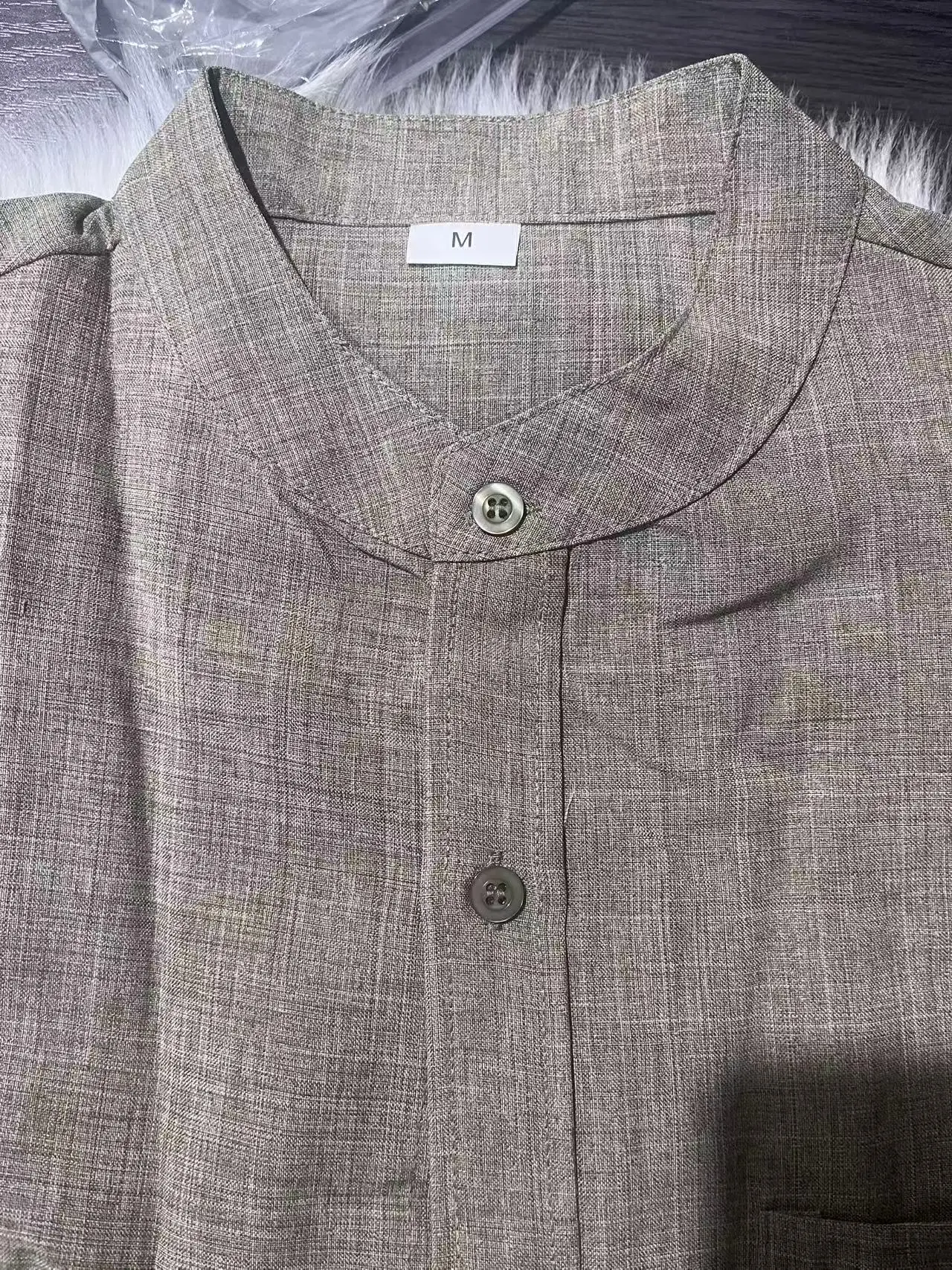 Cotton and Linen Short Sleeved Shirt Breathable Solid Color Business Casual Men's Versatile Shirt Korean Style Slim Fit