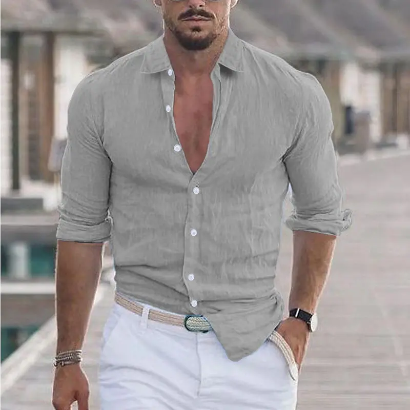 Men's Long Sleeve Shirt White Shirt Long Sleeve T-shirt Men's Compression Shirt for Men Men's Button Shirts White Fit Shirt