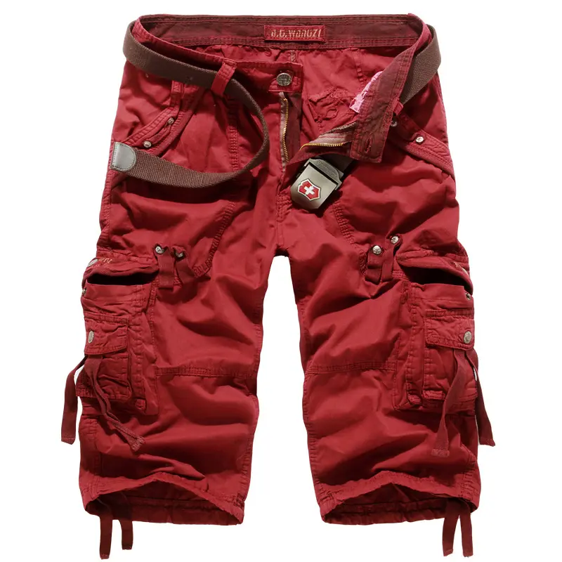 Men's summer cropped pants with thin design and multiple pockets comfortable for outdoor daily casual and loose work pants