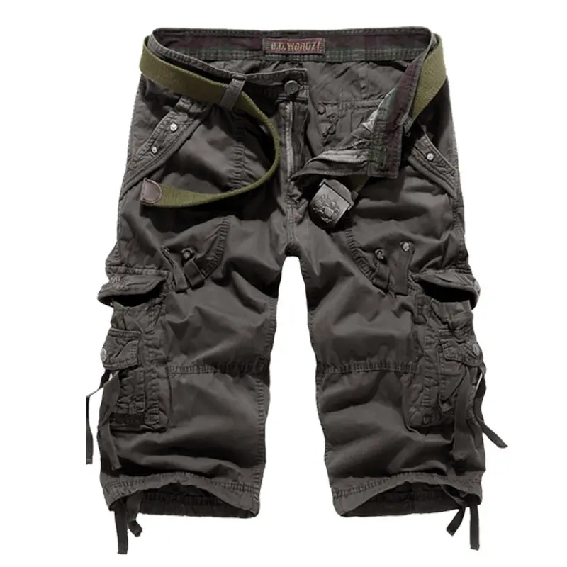 Men's summer cropped pants with thin design and multiple pockets comfortable for outdoor daily casual and loose work pants