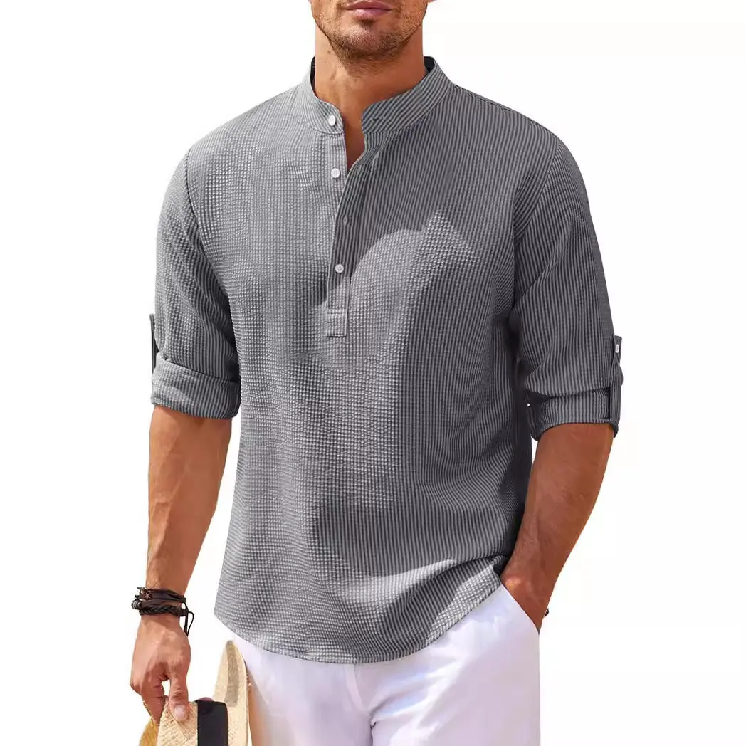 Long Sleeve Linen Shirt Linen Shirt Shirt Linen T Shirt Man European Shirt Man Shirts for Man Linen Sleeved Linen