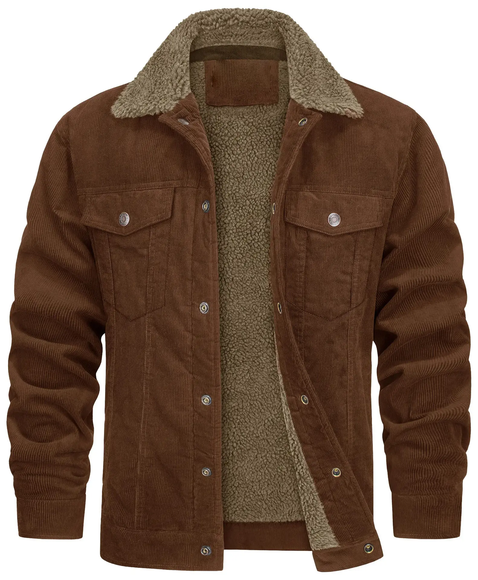American Autumn and Winter Fashionable Men's Jacket Men's Corduroy Warm and Cold Proof Lapel Jacket Men's Casual Jacket