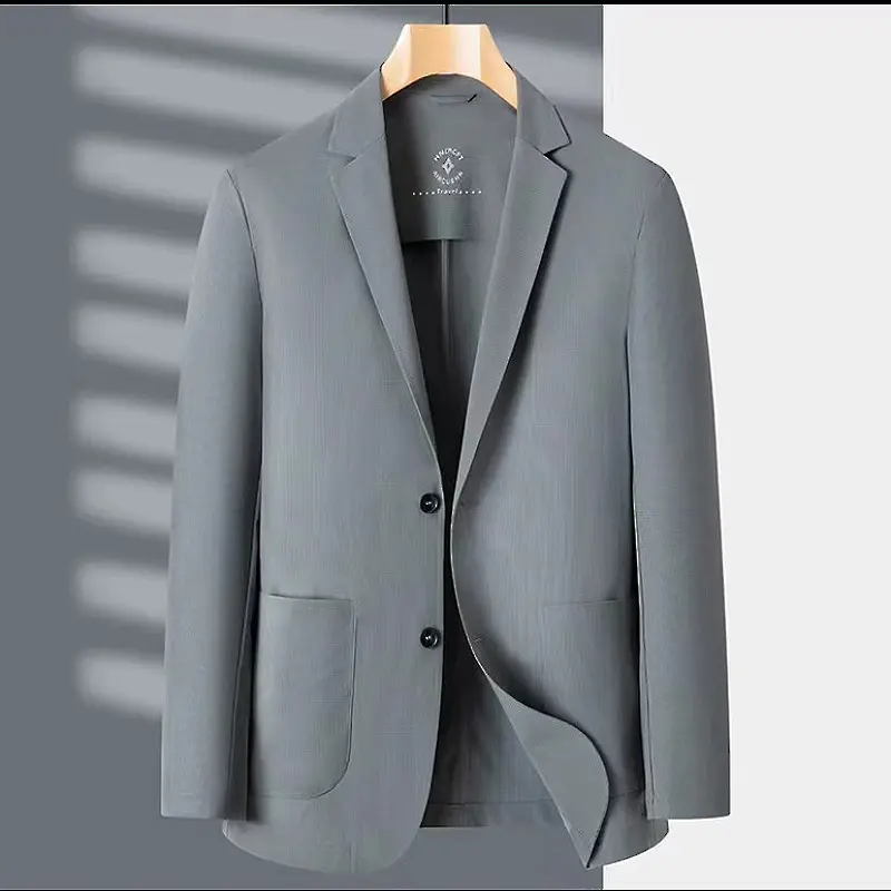 2025 New Men's Sun Protection Blazer Summer Ice Silk Quick-Dry Casual Work Jacket Lightweight Business Suit 5 Colors
