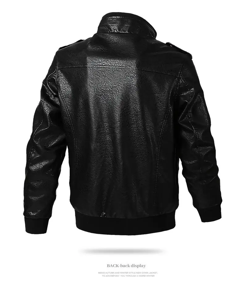 Men's New Autumn and Winter Motorcycle Leather Jacket, Men's Jacket with Plush Insulation, Trendy Men's Baseball Jacket, Casual