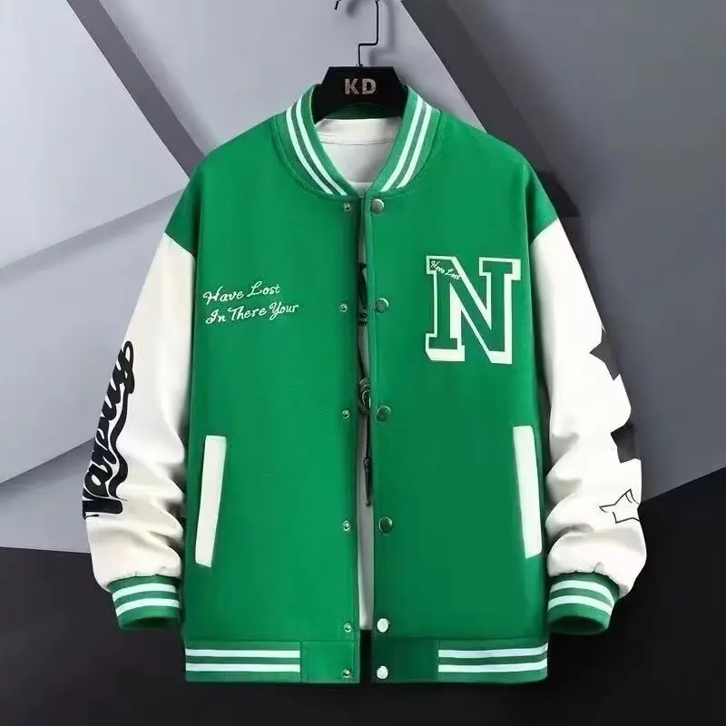 New American Style Baseball Jacket Men's Thin Autumn Jacket Unisex High Street Ins Style Casual Sports Top Couple's Versatilever
