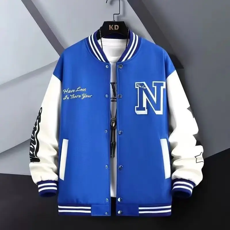 New American Style Baseball Jacket Men's Thin Autumn Jacket Unisex High Street Ins Style Casual Sports Top Couple's Versatilever