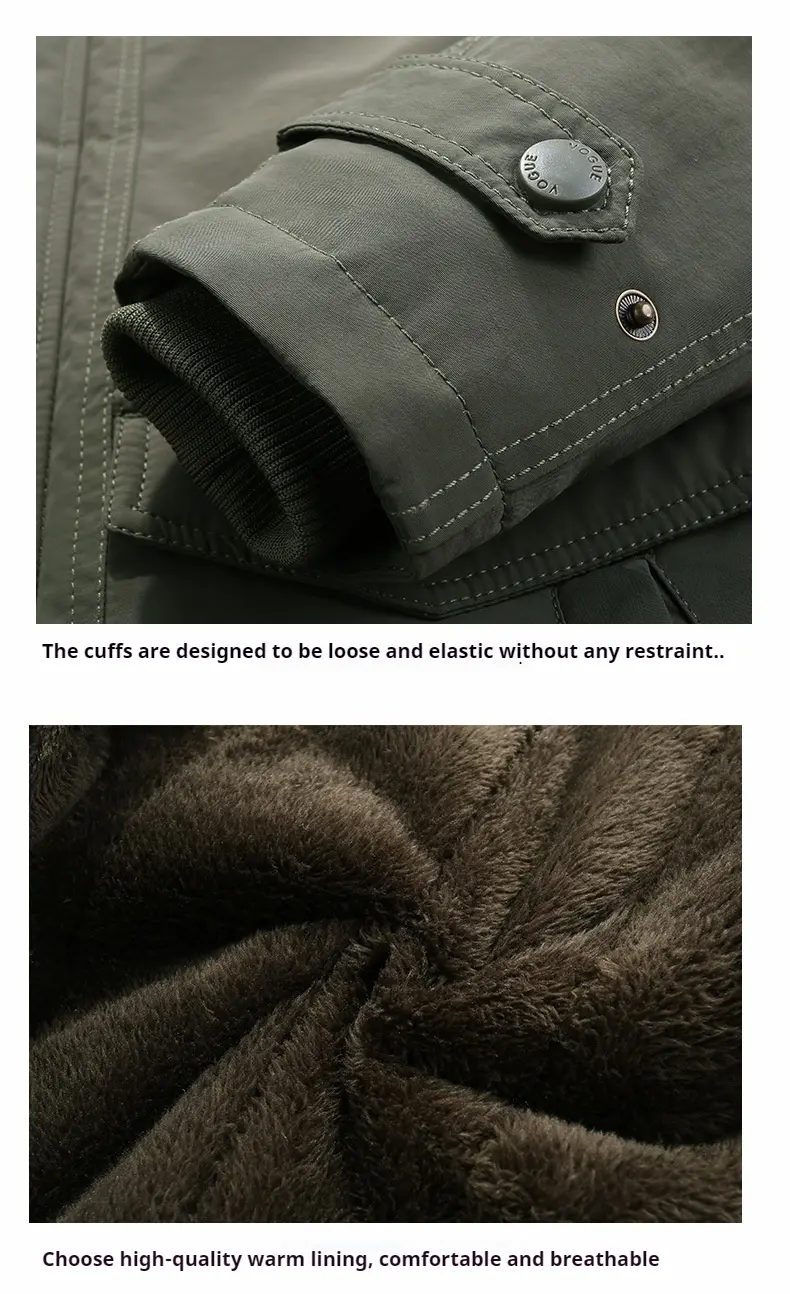 Men's Autumn and Winter Warm Cotton Jacket Men's Thick Cold Proof Fashionable Jacket, Men's Outdoor Casual Jacket Men's Jacket