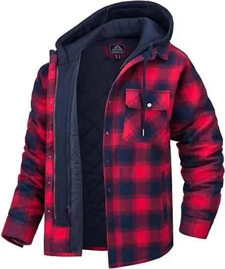American Autumn and Winter Fleece Hooded Cardigan Men's Winter Warm and Cold Jacket Men's Casual Loose Jacket