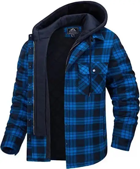 American Autumn and Winter Fleece Hooded Cardigan Men's Winter Warm and Cold Jacket Men's Casual Loose Jacket