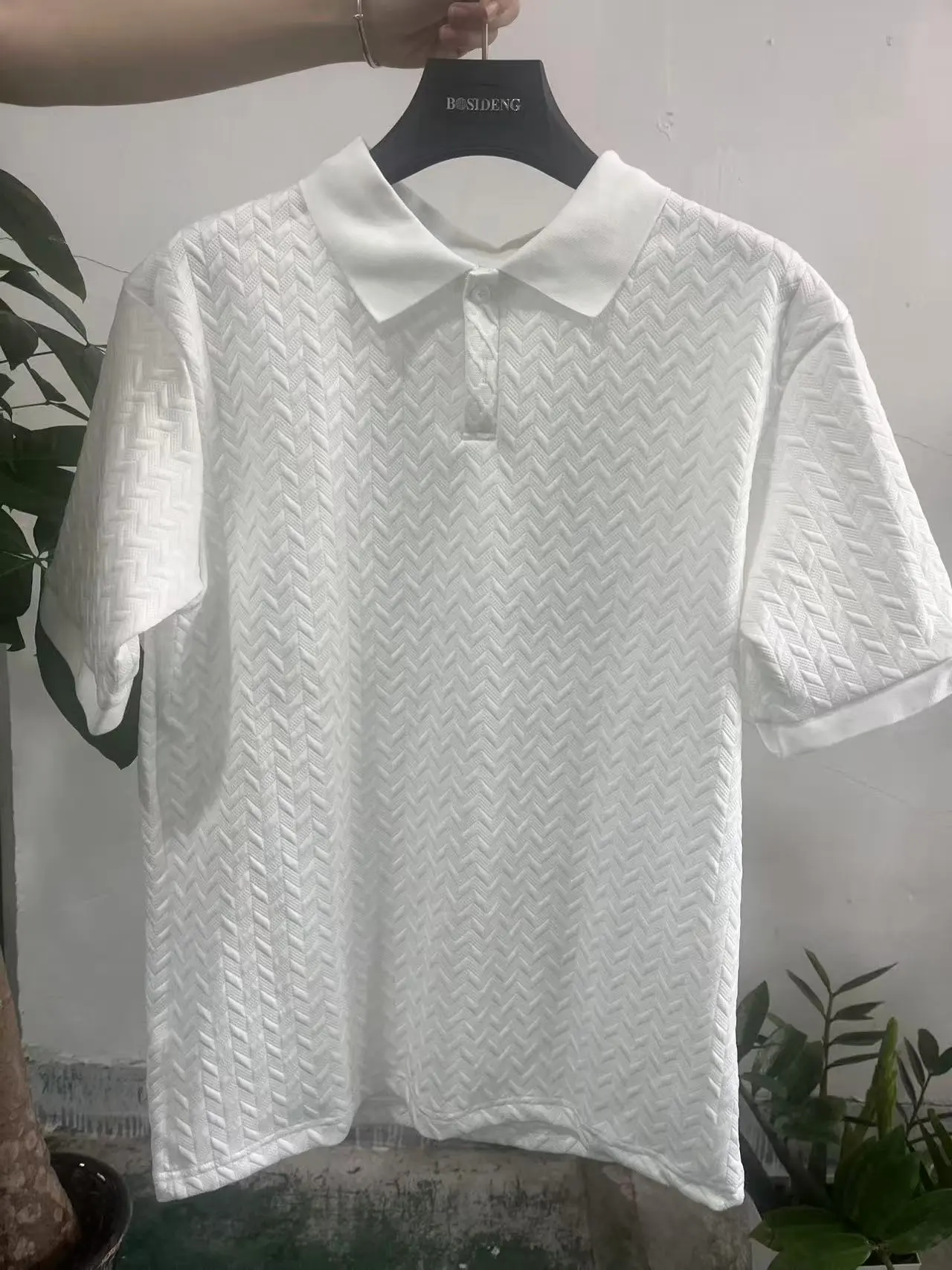Breathable Versatile Quick Drying Comfortable Men's Slim Fit Solid Color Front Button Short Sleeved Business Casual Polo Shirt