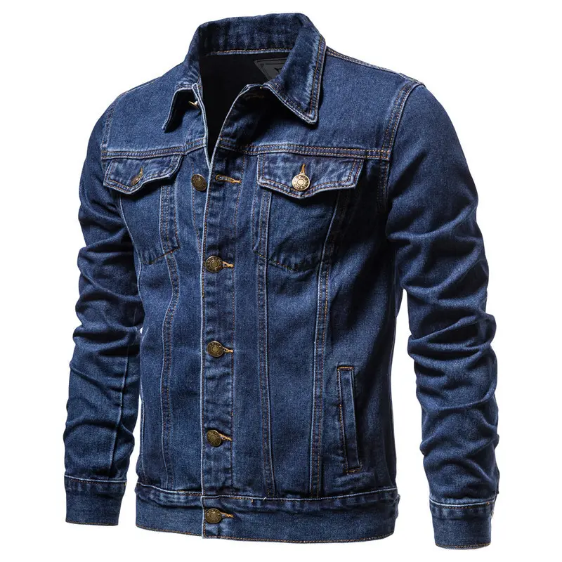 Fashion Republic of Korea Street Wear Denim Jacket Jeans Jacket Motorcycle Jacket Spring Autumn Slim Fit Cotton Jacket