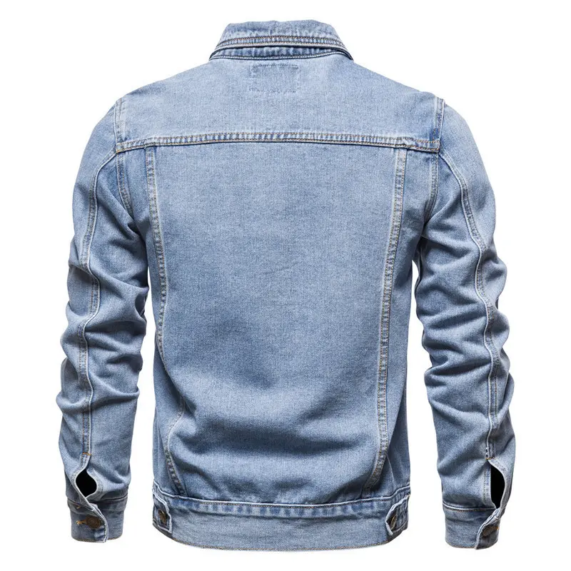 Fashion Republic of Korea Street Wear Denim Jacket Jeans Jacket Motorcycle Jacket Spring Autumn Slim Fit Cotton Jacket