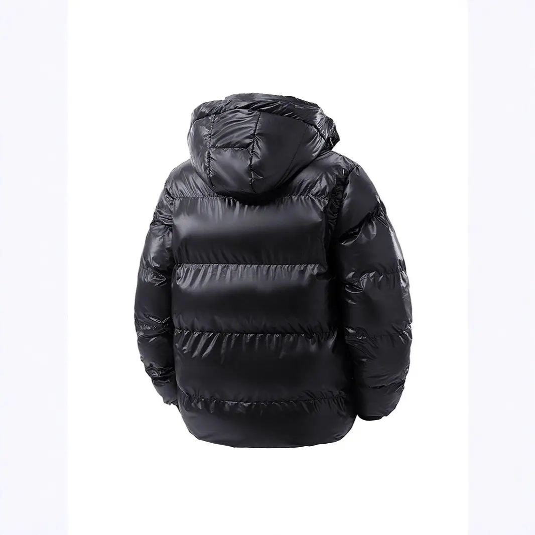New Men's Winter Thickened Cotton Jacket Black Gold Hooded Puffer Coat Warm Outdoor Parka Windproof Streetwear Fashion