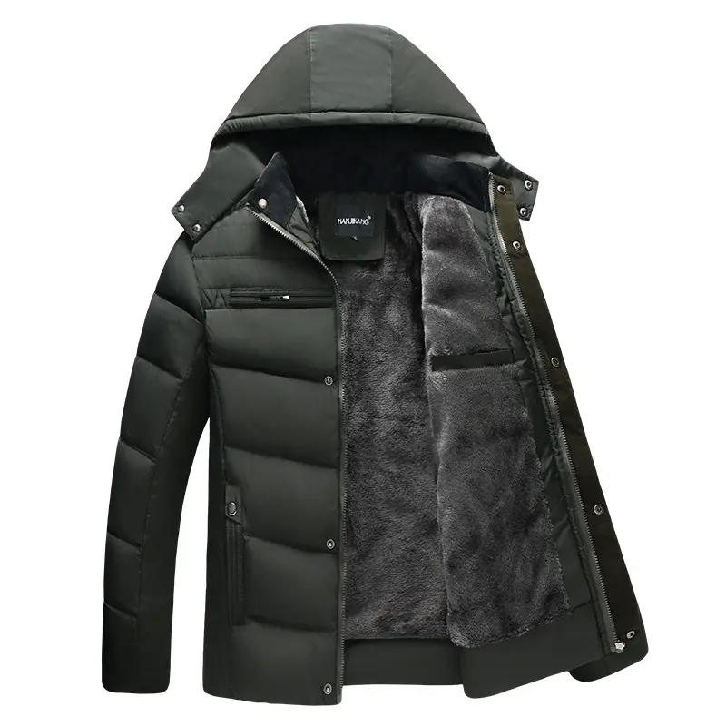 Men's Winter Cotton Padded Clothing Men's Solid Color Warm and Thick Top Men's Casual Loose Jacket Jacket
