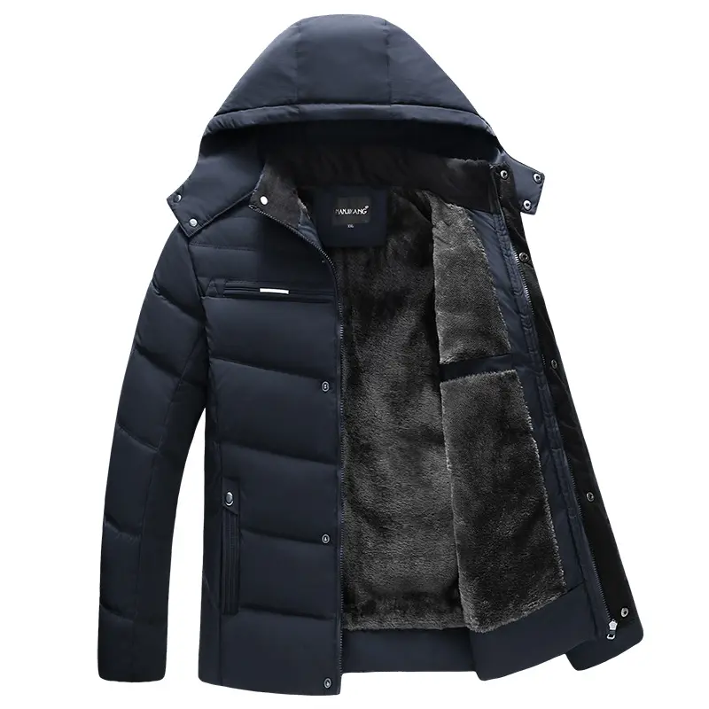 Men's Winter Cotton Padded Clothing Men's Solid Color Warm and Thick Top Men's Casual Loose Jacket Jacket