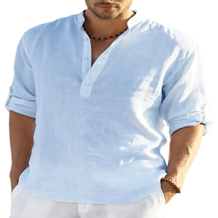 2025 Hot sales Men's Long Sleeve T-Shirt Cotton Casual Shirt Oversize Plus Size S-5XL Breathable Work Shirt