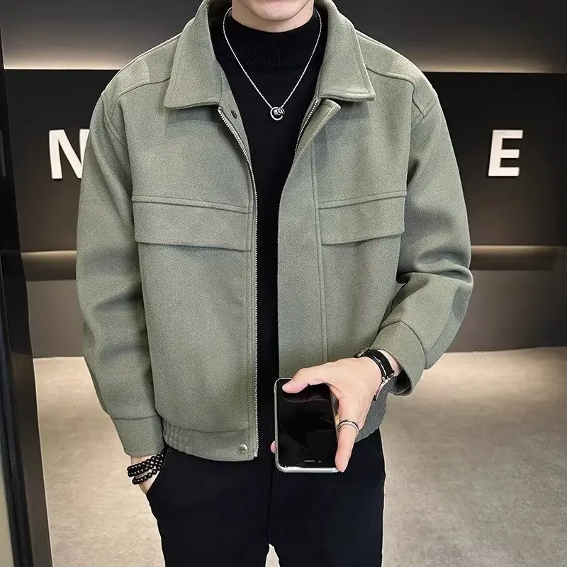 Korean Popular Clothes Men's Jackets Streetwear Men's Clothing Multiple Pockets Hong Kong Style Windbreaker Jacket Multifunction