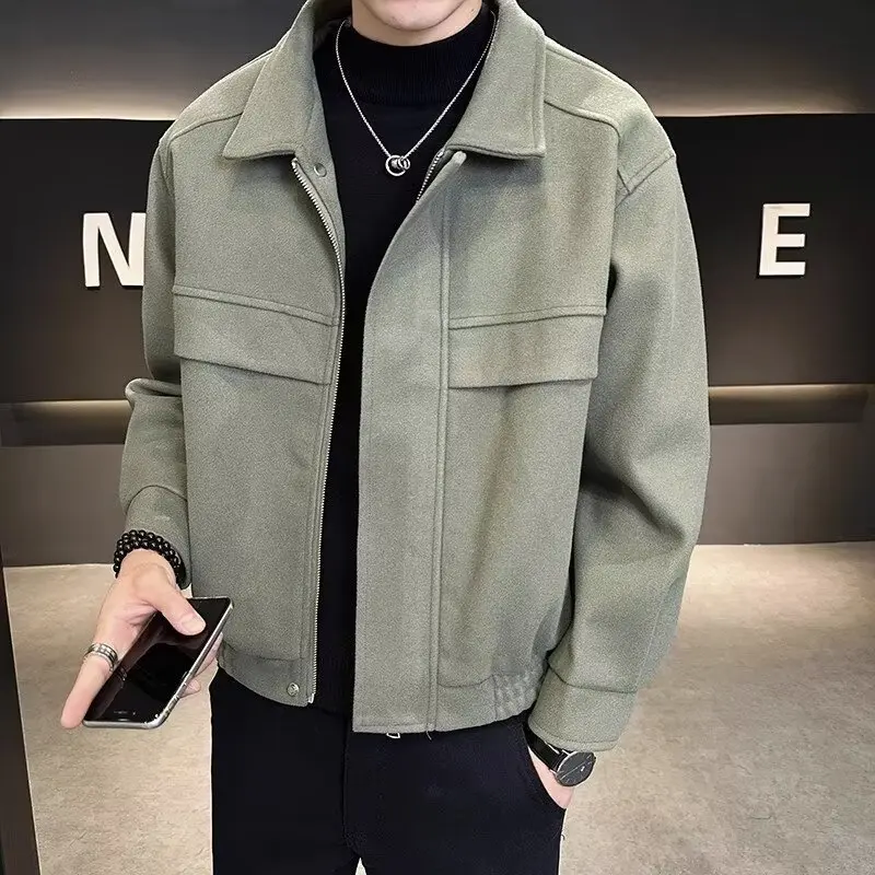 Korean Popular Clothes Men's Jackets Streetwear Men's Clothing Multiple Pockets Hong Kong Style Windbreaker Jacket Multifunction