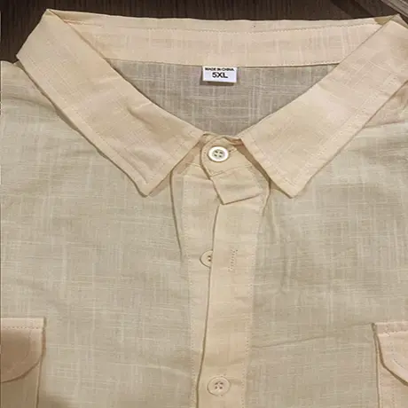 Shirts for Men Handmade Shirt Man Double Pocket Shirt Short Sleeve Men Shirt Linen Shirts for Men Men Cotton Shirt Short Sleeve