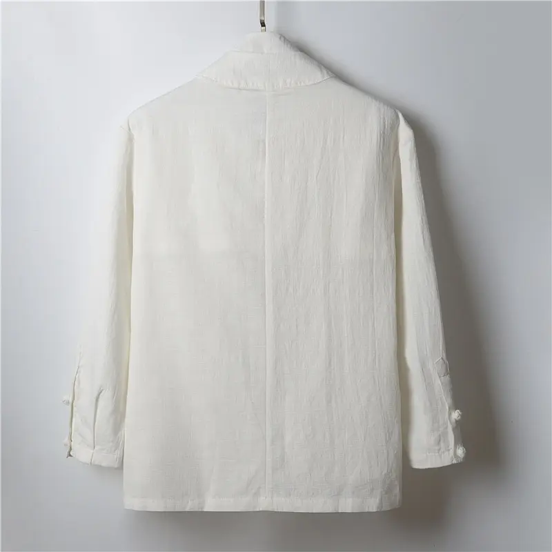 Spring and Autumn New Vintage Men's Large Hanfu Fake Two Piece Coat Men's Chinese Style Loose Casual Windbreaker