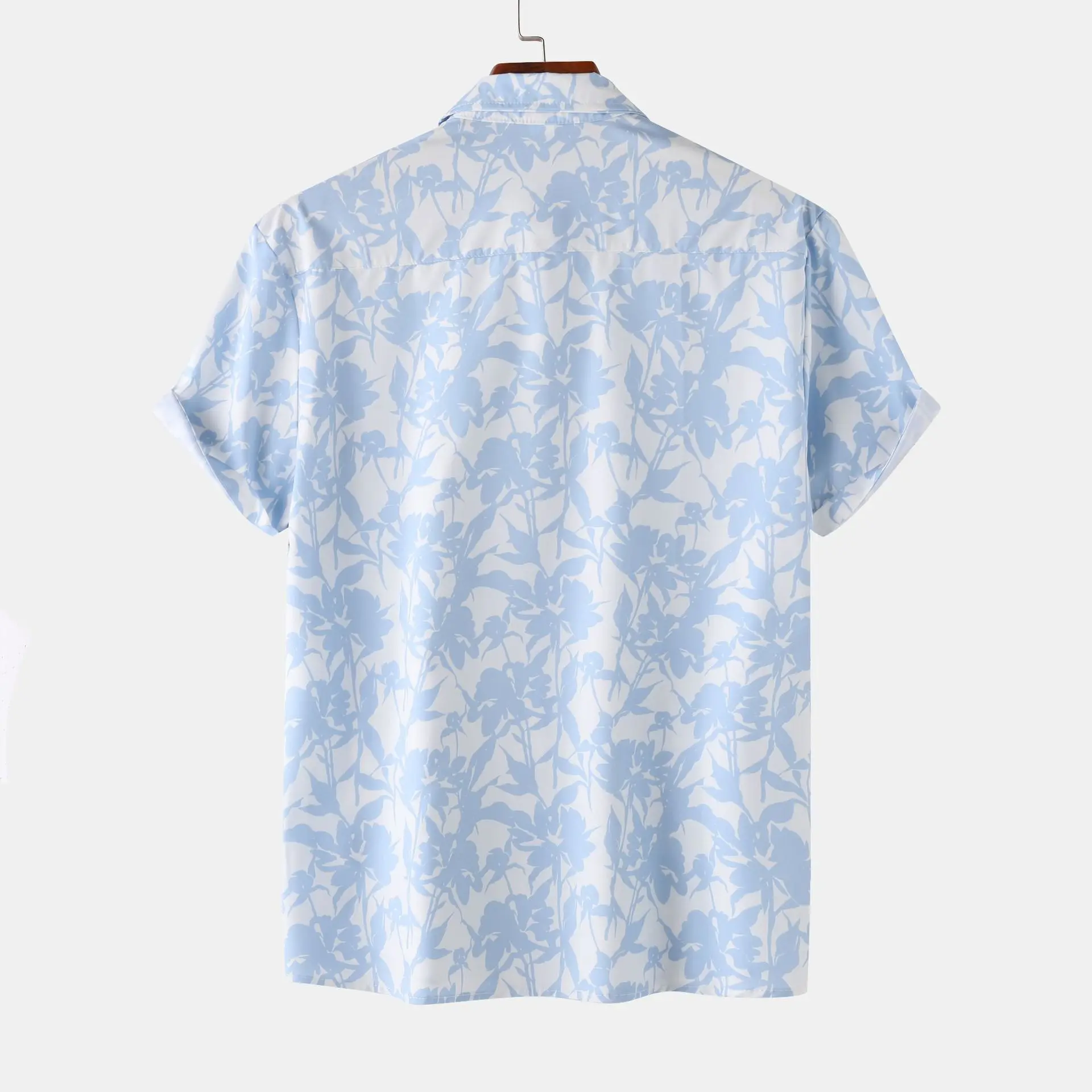 Men's Hawaii Camping Breathable Casual Short Sleeved Shirt Korean Style Loose and Fashionable Printed Shirt Summer Top