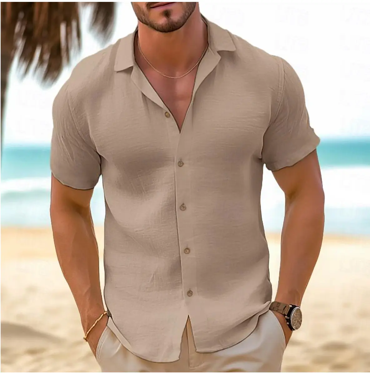 2025 Hawaiian Shirt Men's Shirt Hawaiian Cotton Shirt Short Sleeve Shirt Summer Casual Shirt Linen Summer Blouse Men