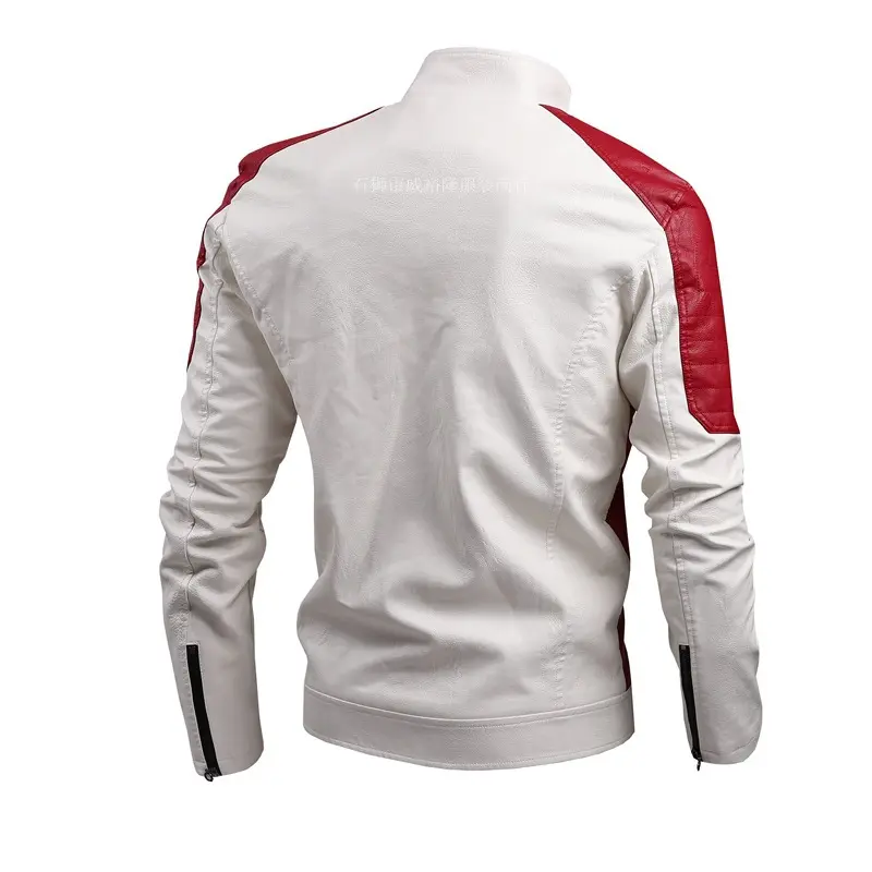 Men's Vintage Biker Leather Jacket Autumn Winter Retro Stand Collar Motorcycle PU Coat Warm Windproof Fashion Casual Jacket
