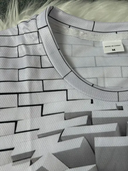 New Optical Illusion Round Neck 3D Digital Printing Plus Size Casual Daily Short Sleeved T-shirt