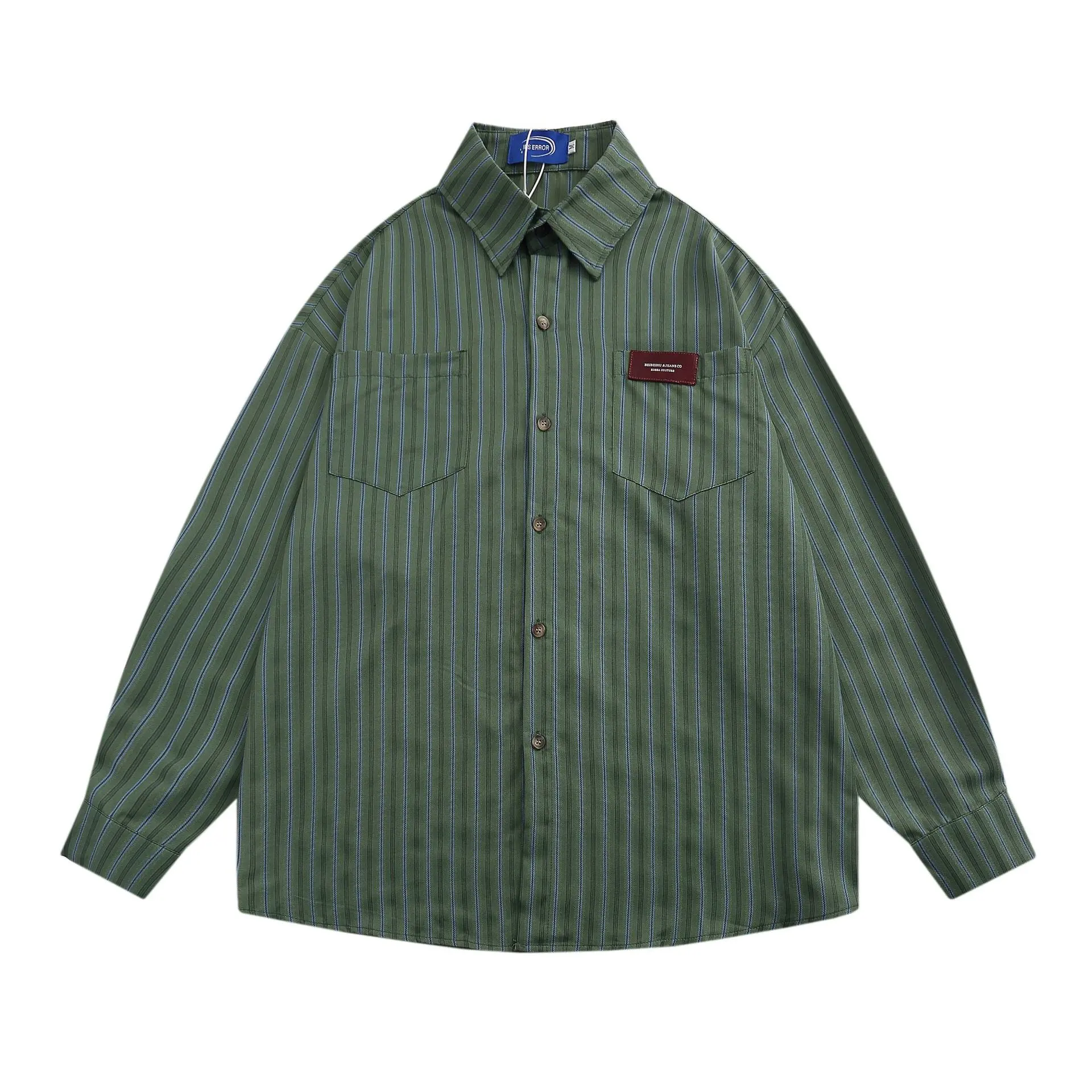 Fashionable New Retro Long Sleeved Shirt for Both Men and Women, Trendy Casual Collar, Loose and Versatile Men's Shirt