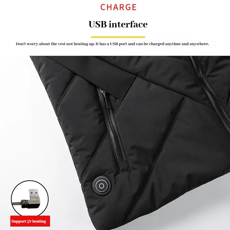 New Autumn and Winter 11 Wheel Drive Heating Suit for Men and Women USB Smart Heating Vest Electric Vest Couple Vest