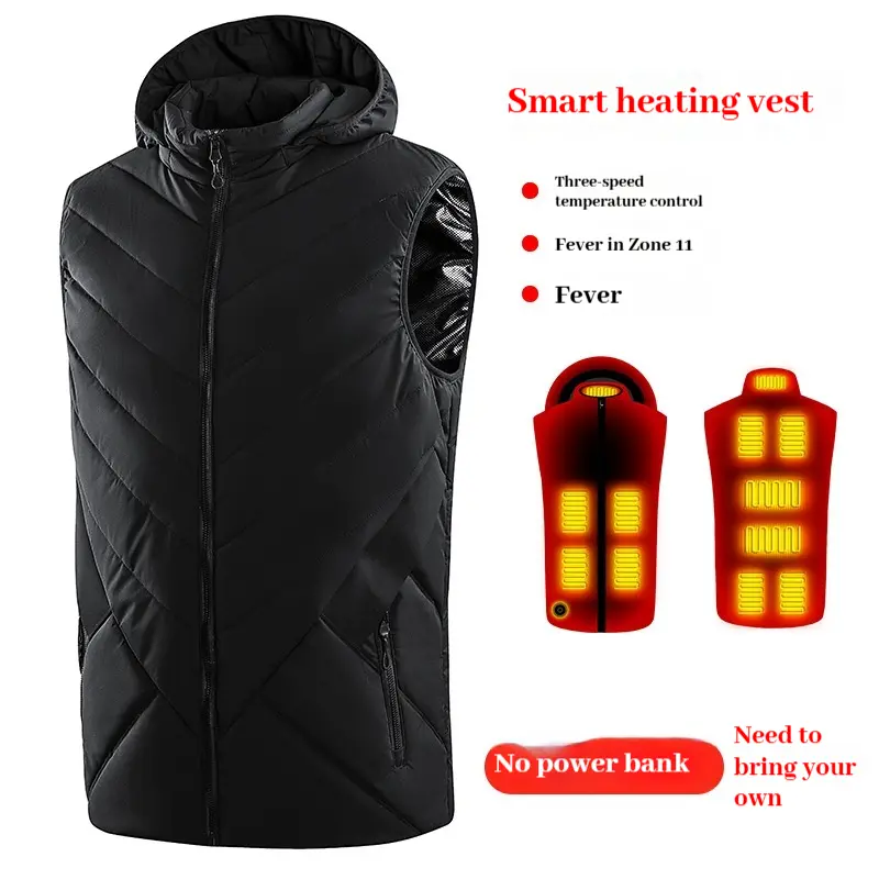 New Autumn and Winter 11 Wheel Drive Heating Suit for Men and Women USB Smart Heating Vest Electric Vest Couple Vest
