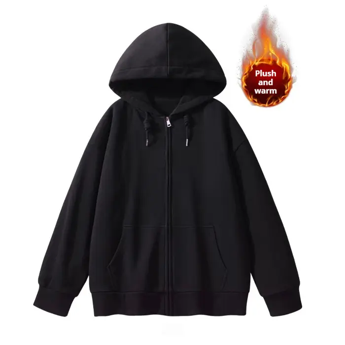 2025 New Spring and Autumn Solid Color Fashion Versatile Coat for Men and Women Daily Wear Top Casual Loose Hoodie