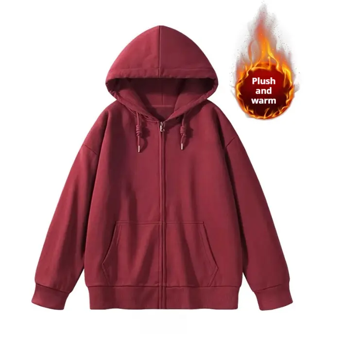 2025 New Spring and Autumn Solid Color Fashion Versatile Coat for Men and Women Daily Wear Top Casual Loose Hoodie