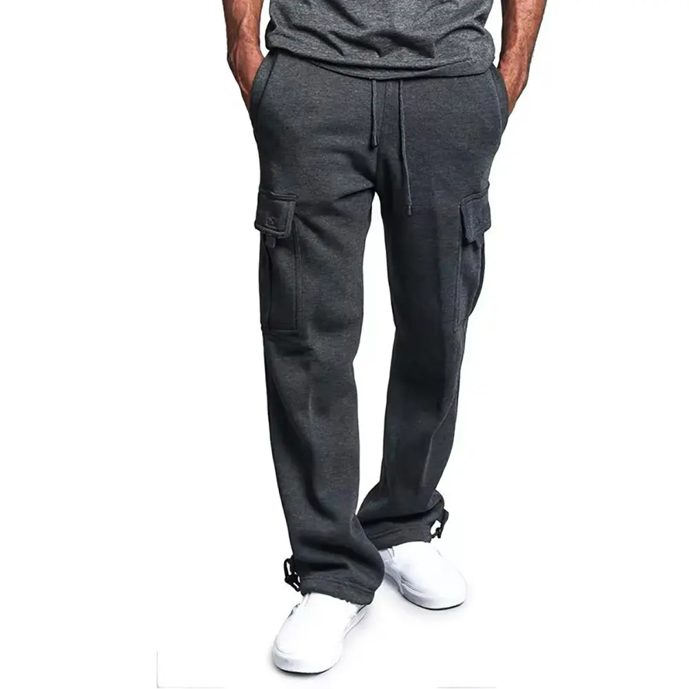 Multi Pocket Men's Sports Niche Work Pants Men's Outdoor Loose Casual Versatile Drawstring Straight Leg Pants