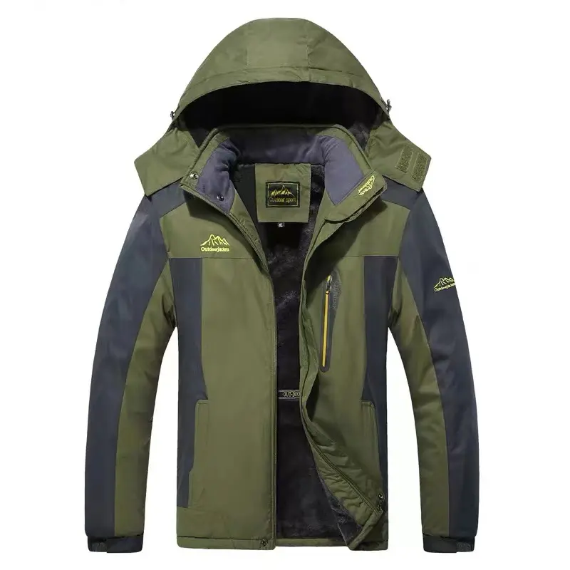 Winter New Waterproof Coat for Men, Winter with Added Velvet and Thick Warm Top, Men's Casual Loose Ski Jacket Jacket
