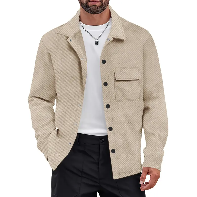 American Retro Heavyweight Men's Spring and Autumn Jackets, Men's Fashionable Lapel Tops Men's Daily Casual Jackets