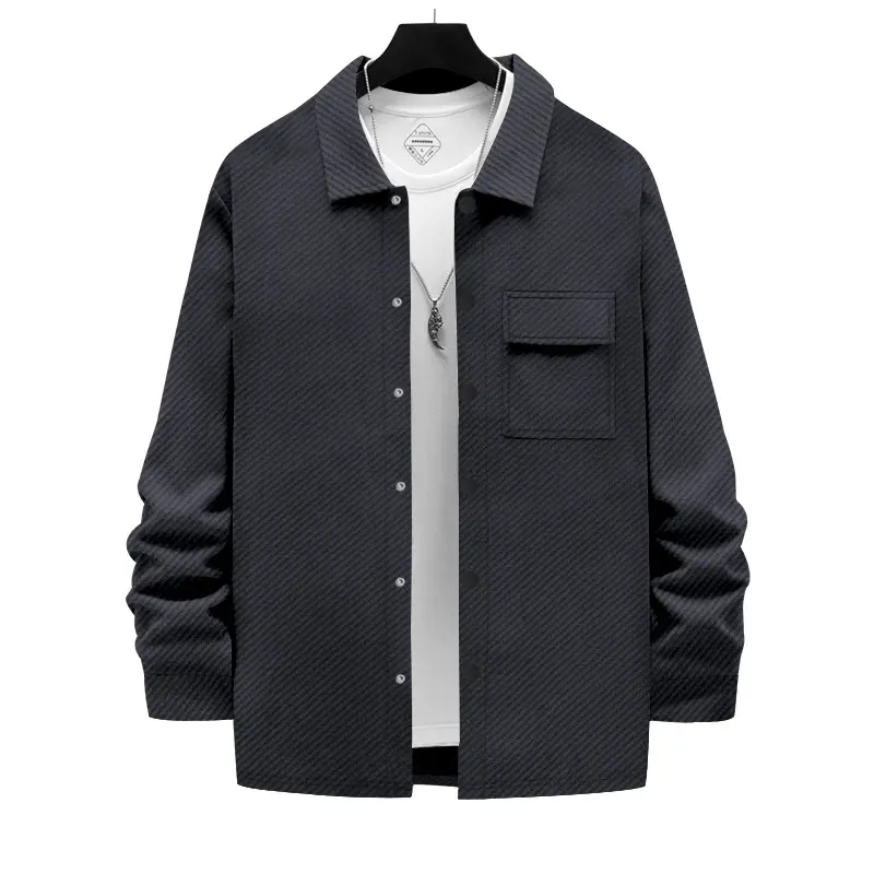 American Retro Heavyweight Men's Spring and Autumn Jackets, Men's Fashionable Lapel Tops Men's Daily Casual Jackets