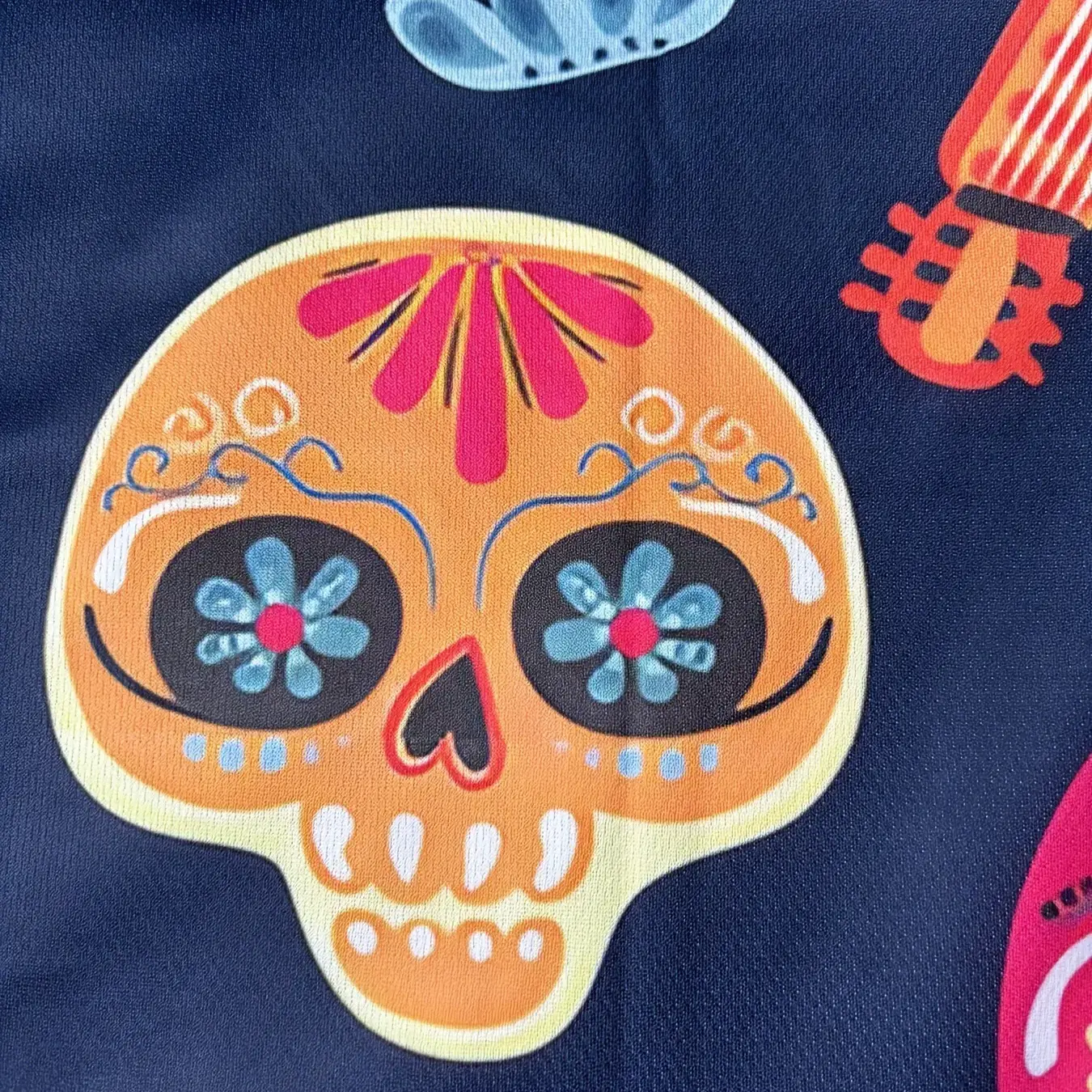 Men's Mexico Funny Skeleton Guitar T-shirt Independence Day Day Day Day of the Dead Men's and Women's Casual Loose T-shirt